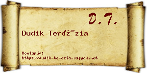 Dudik Terézia névjegykártya